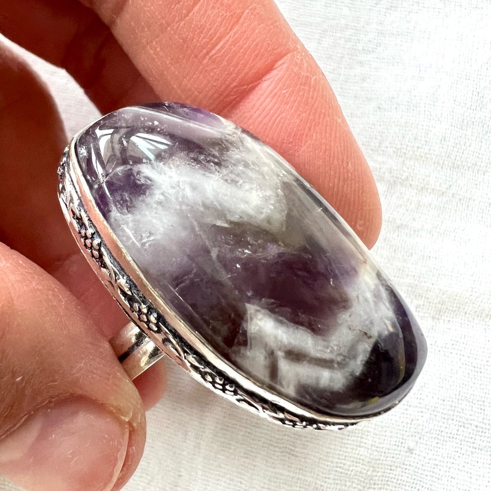 925 Crown Chakra Dream Amethyst Ring Sz 11